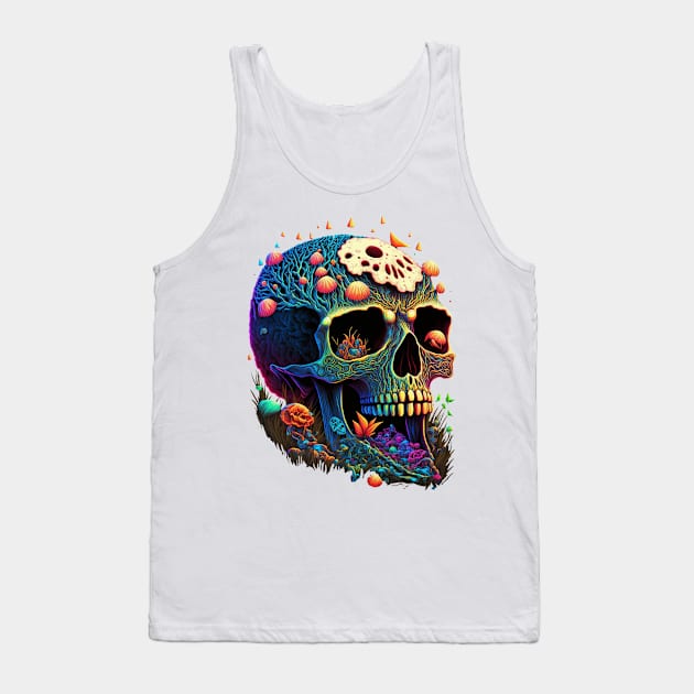 Psychodelic skull Tank Top by Khaos Kingdom